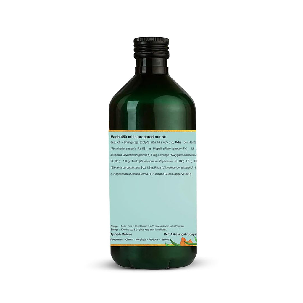 Kerala Ayurveda Bhringarajasava | Ayurvedic Hair Growth Tonic & Hair Fall Control | Herbal Oral Tonic with Bhringraj for Scalp Nourishment & Natural Shine | 450 ml