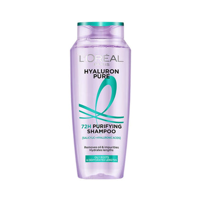 L’Oréal Paris Hyaluron Pure 72H Purifying Shampoo, For oily scalp & dry hair with salicylic and hyaluronic acid, 340 ml