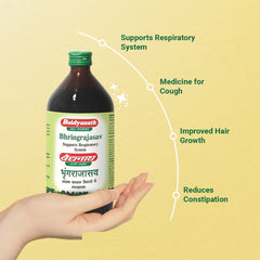 Baidyanath Asli Ayurved Bhringrajasava 450 ml Syrup |Made with Natural Ayurvedic Ingredients for Hair, Liver, Cough Health and Blood Purifier