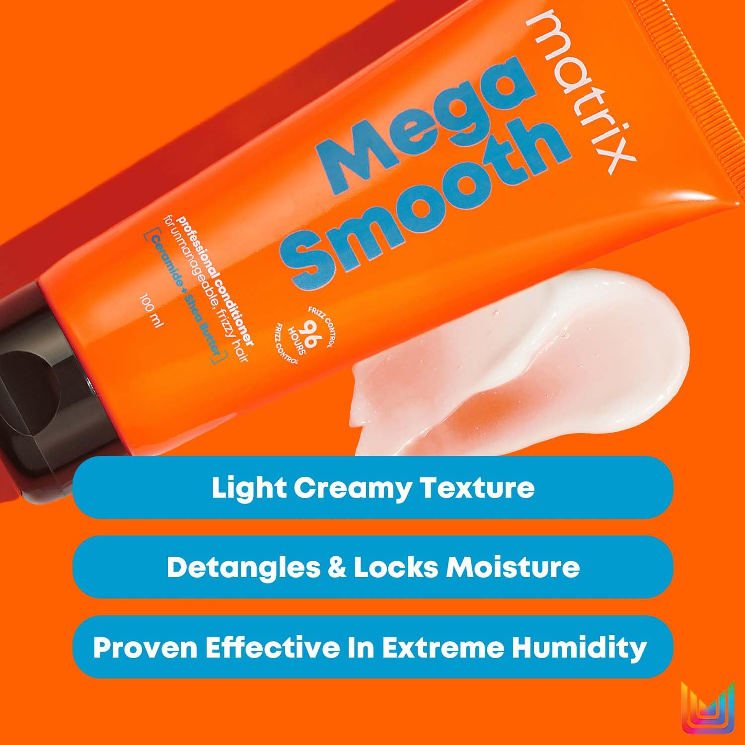Matrix Mega Smooth Shampoo and Conditioner Combo with Shea Butter |Max Smoothness for 4 Days | Used by 1 Lakh Hairstylists* | For All Hair Types | Paraben Free
