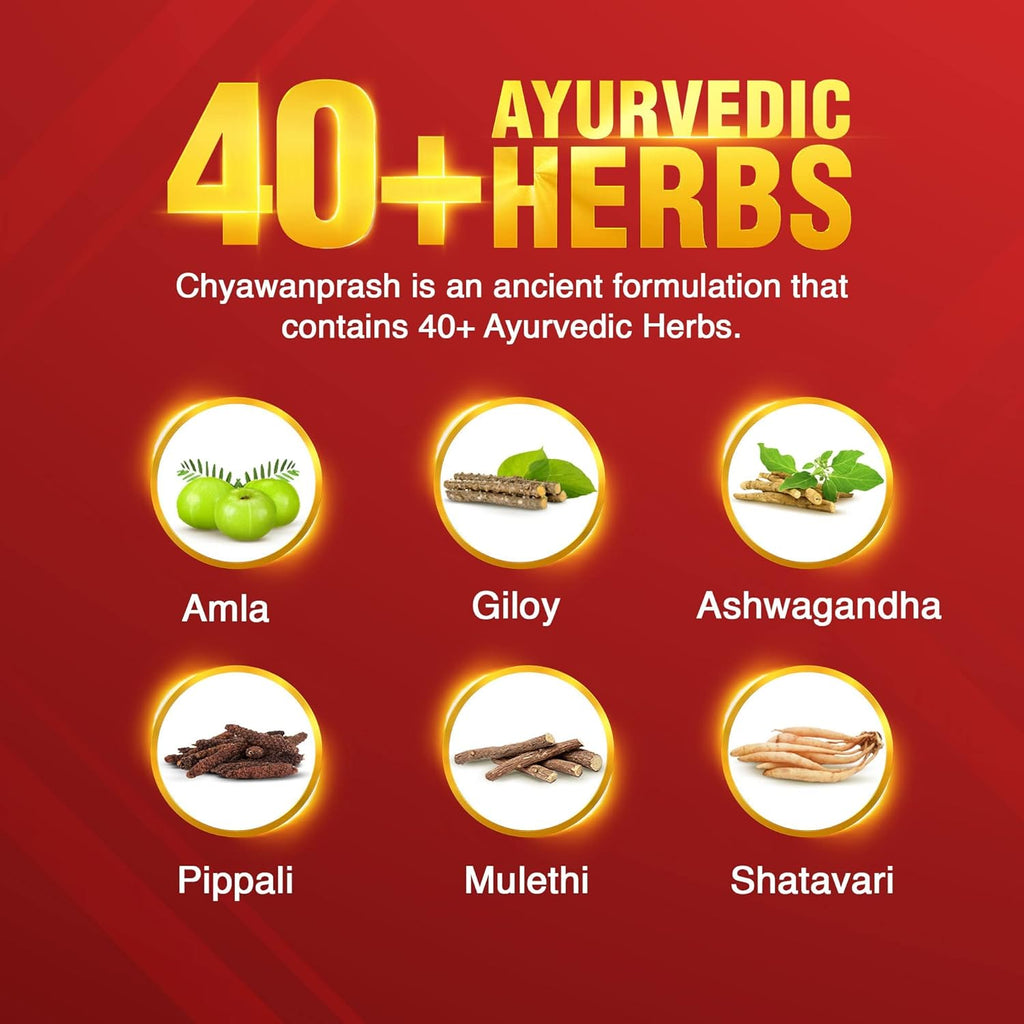 Dabur Chyawanprash - 1.5kg | 3X Immunity Action | With 40+ Ayurvedic Herbs | Helps Build Strength & Stamina | Builds Overall Health | Ayurvedic Health Supplement | Good for Digestion & Respiration