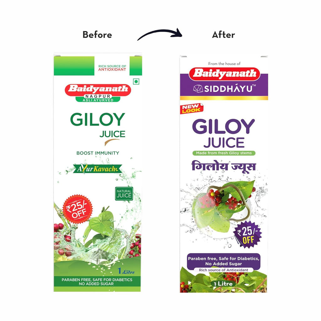 Baidyanath Asli Ayurved Giloy Juice - 1 L | Ayurvedic Herbal Juice with Giloy (Guduchi) | Helps Boost Immunity|