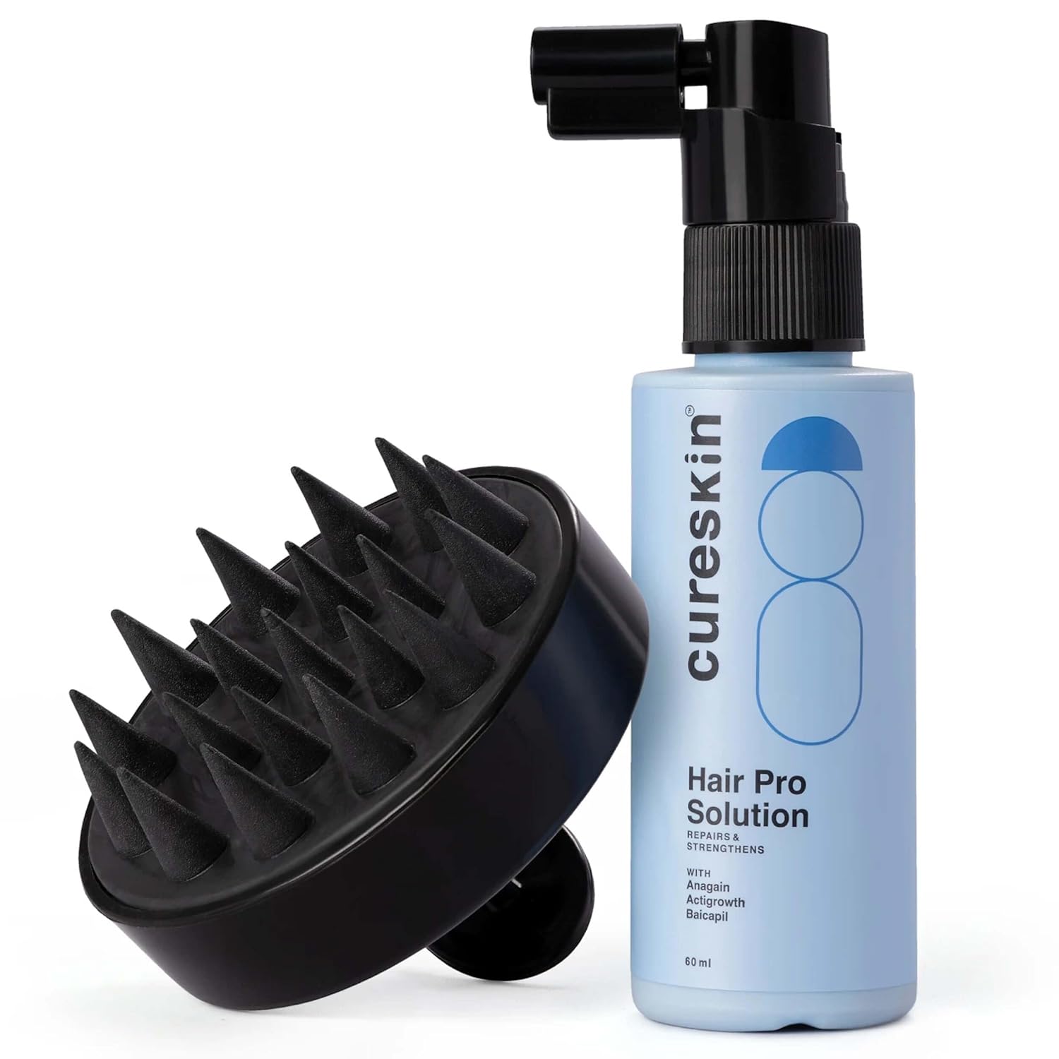 Cureskin Head Massager with Medical-Grade Silicone Bristles | Hair Massager for Hair Growth | Scalp Massager Shampoo Hair Brush, Exfoliating, Oil Massage, Anti-Dandruff