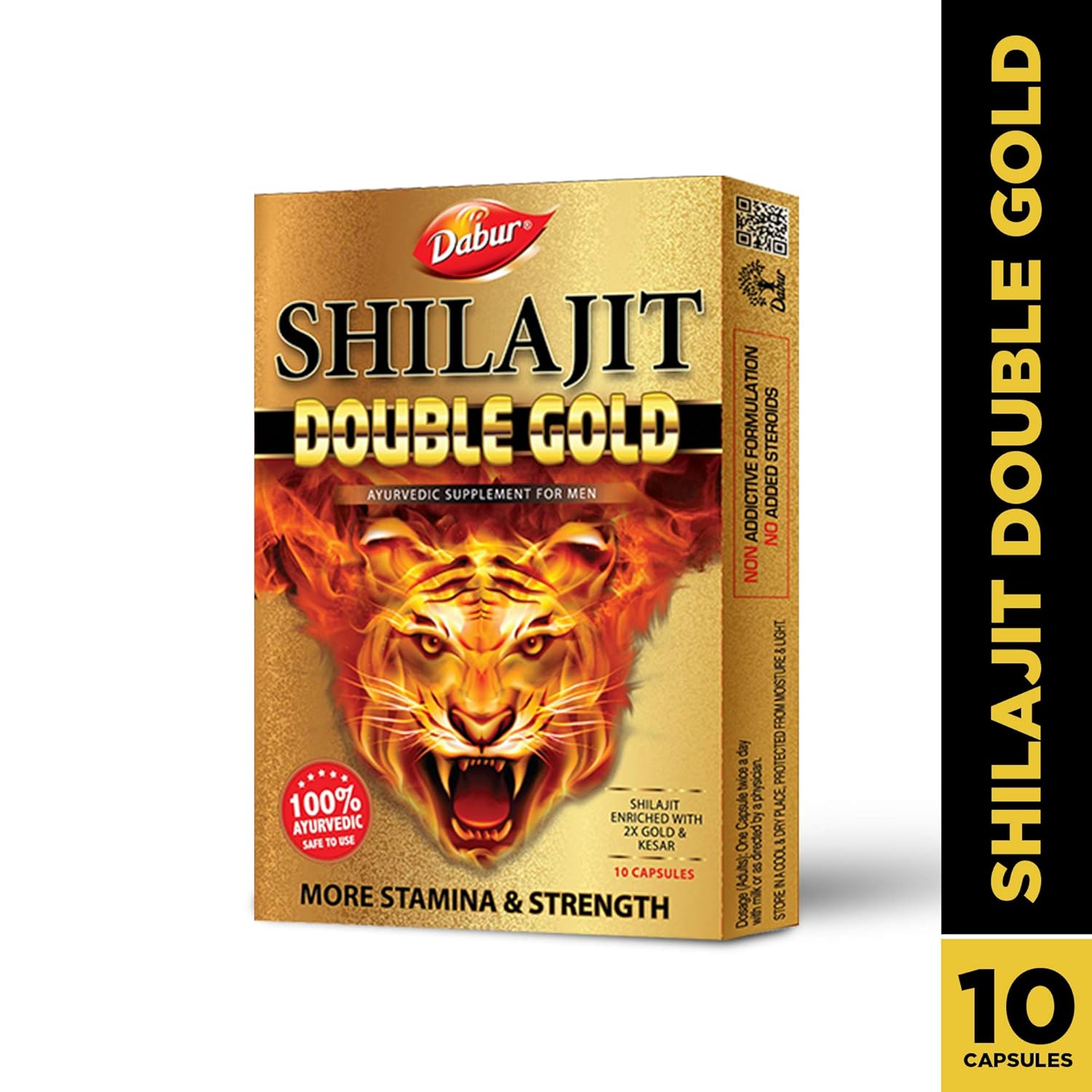 DABUR Shilajit Double Gold-10 Capsules|2X Stamina&Strength|100% Ayurvedic Capsules